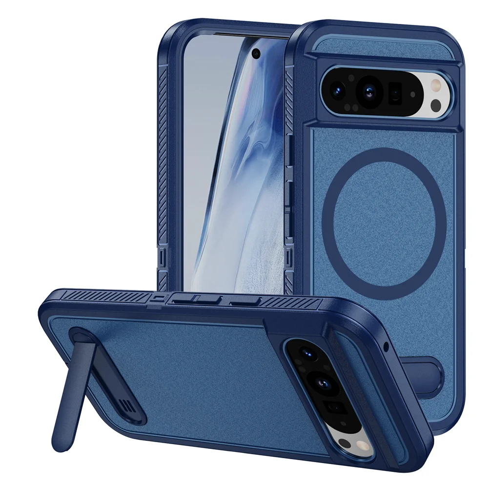 Luxury Magnetic Armor Stand Case for Google Pixel 9/8 Pro XL & 8A – Shockproof Military-Grade Protective Cover