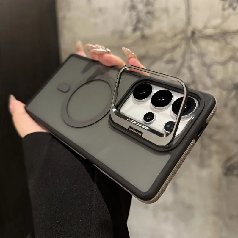 MagSafe Magnetic Stand Case with Metal Lens Protection for Samsung Galaxy S25/S24/S23/S22 Ultra & Plus – Shockproof Bumper Cover