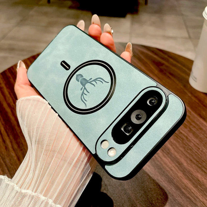 Vintage PU Leather Magnetic Case for Google Pixel 10/9/8/7 Pro XL & A-Series – Magsafe Wireless Charging Cover