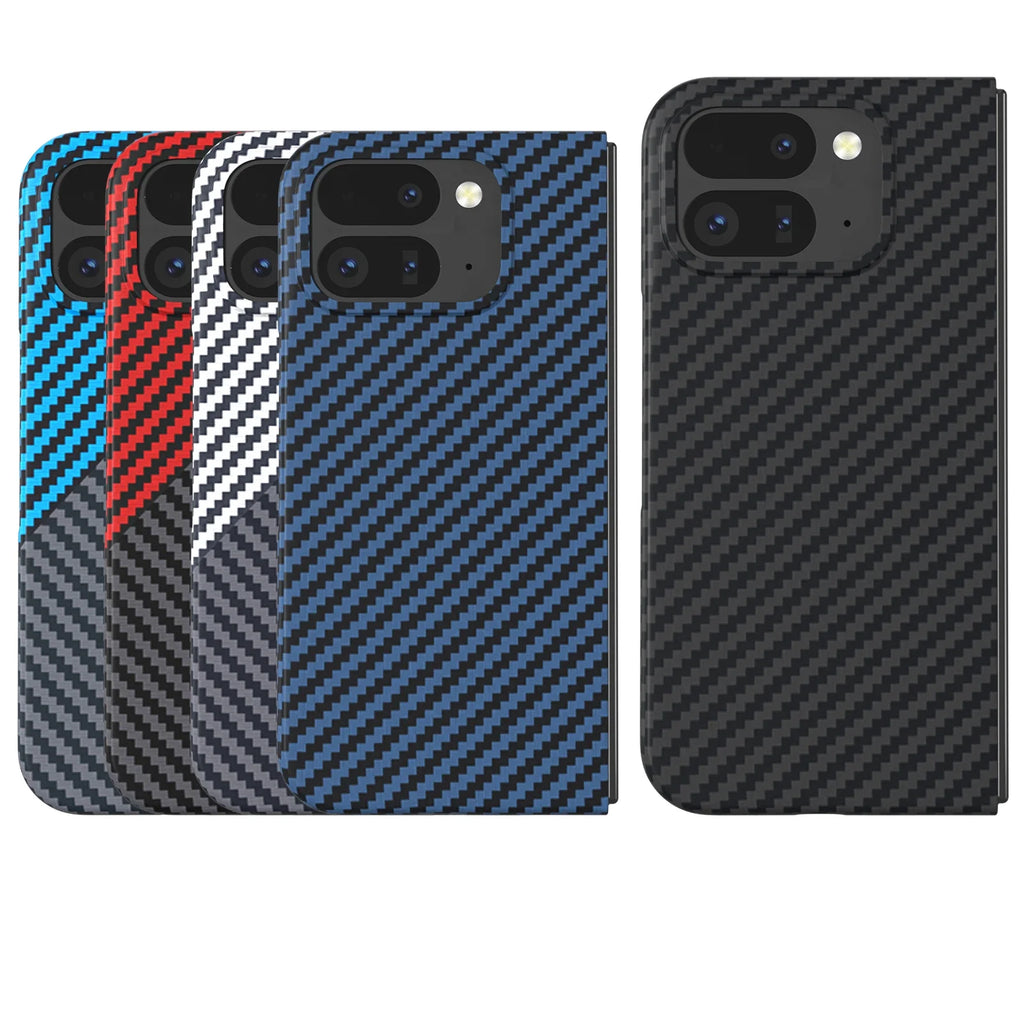 Carbon Fiber Pattern Folding Case Google Pixel 9 Pro Fold Ultra Thin Skin Frosted Shockproof Folding Protective Cover