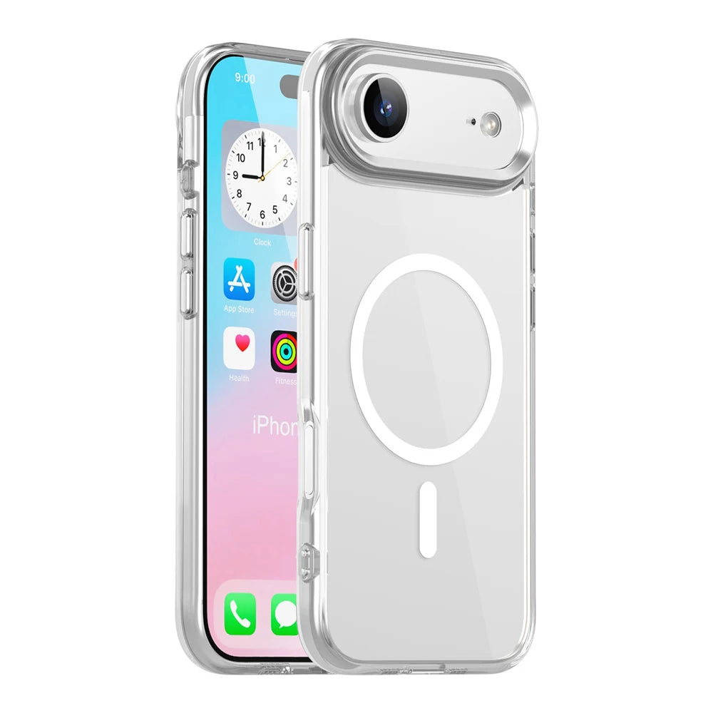 KEYSION Magnetic Transparent Case for MagSafe for iPhone 17 Air 17 Soft TPU+PC Wireless Charging Shockproof Phone HD Clear Cover