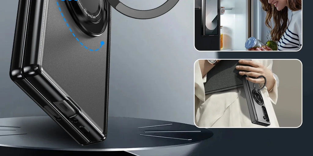 MagSafe Magnetic Hinge Case for Samsung Galaxy Z Fold 7/6/5/4 – Protective Folding Cover with Screen Glass