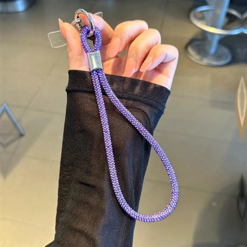 INS Glitter Phone Lanyard – Crystal Wrist Strap Keychain, Anti-Loss Hanging Cord for iPhone & Samsung (Universal)