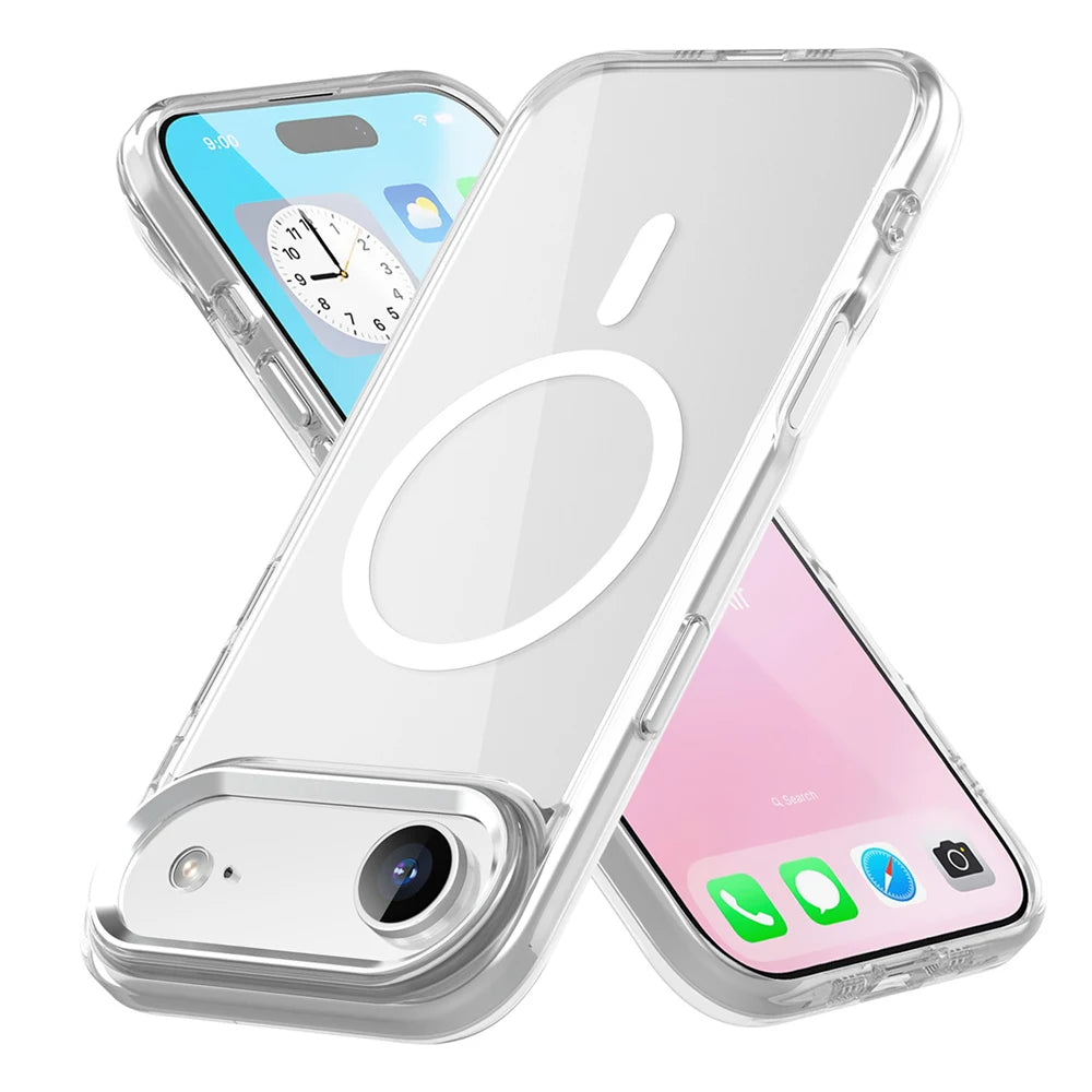 KEYSION Magnetic Transparent Case for MagSafe for iPhone 17 Air 17 Soft TPU+PC Wireless Charging Shockproof Phone HD Clear Cover