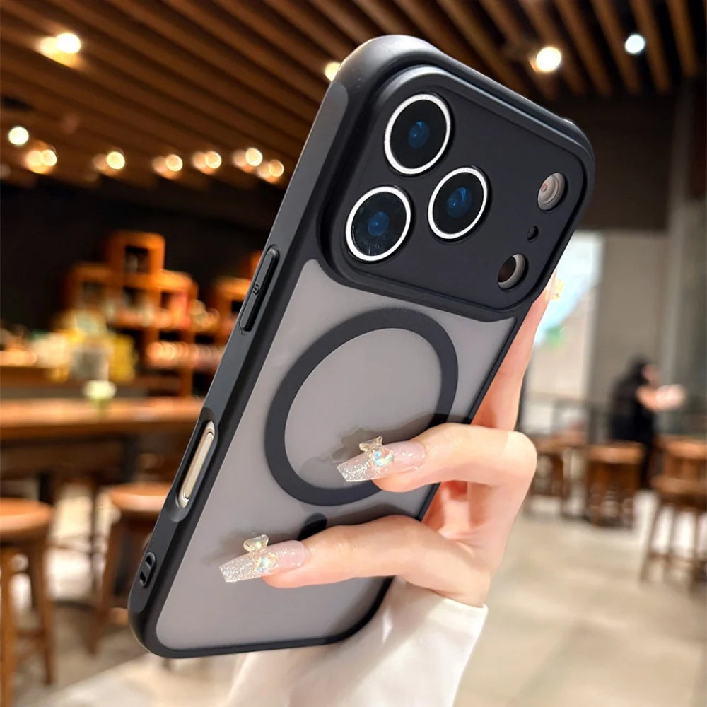 New Translucent For Magsafe For iPhone Air 17 Pro Max Magnetic Case For iPhone 16 15 14 13Pro Max Wireless Charger Back Cover