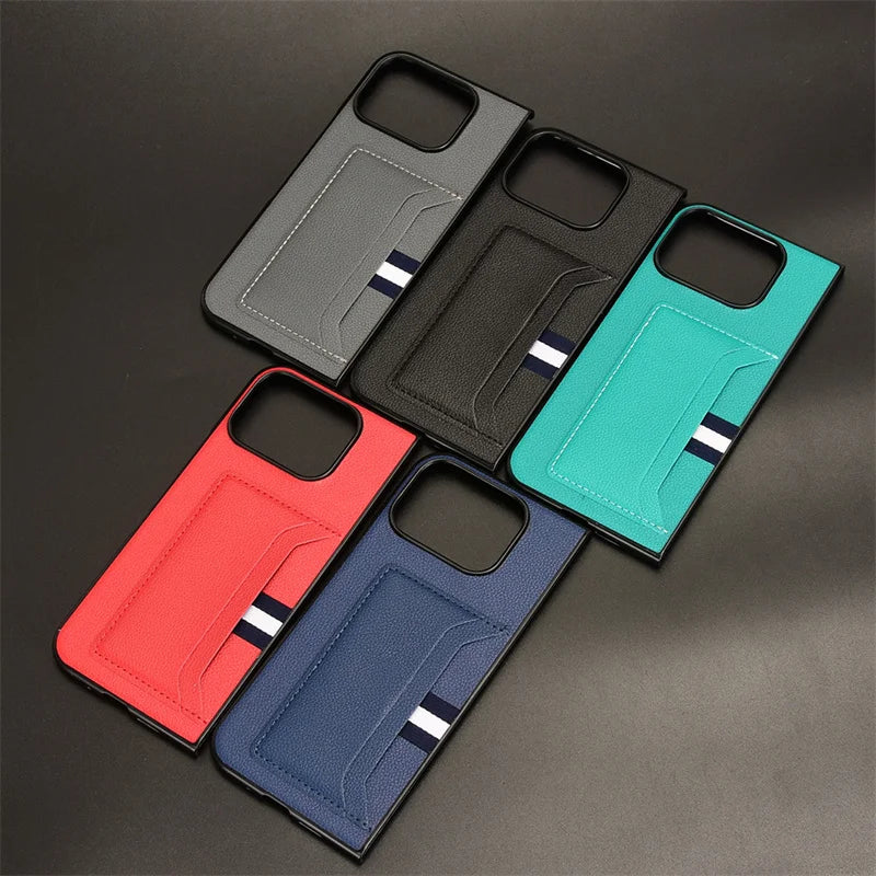 For Google Pixel 9 Pro Fold Case Luxury PU Leather Card Slots Hard Back Cover For Google Pixel 9 Pro Fold Phone Case