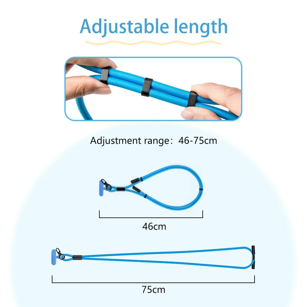 2-in-1 Phone Lanyard with Charging Cable – Detachable USB Data Neck Strap for iPhone & Android (Anti-Lost Design)