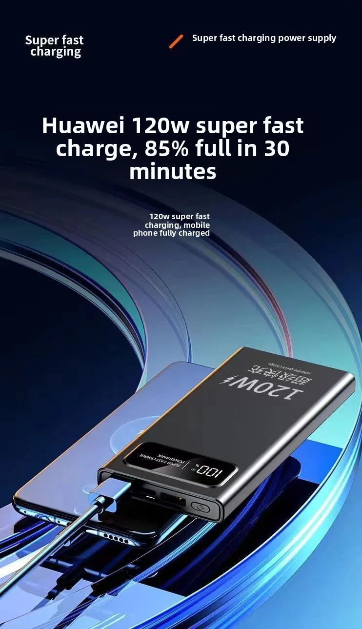 120W 20000mAh Portable Power Bank – Super Fast Charging High Capacity Mobile Charger for iPhone, Samsung, Huawei, Xiaomi