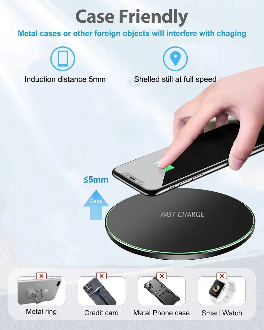 100W Fast Wireless Charger Pad for iPhone 15/14/13/12/11 Pro Max, Samsung Galaxy S24/S23/S22/S20 & Xiaomi – Charging Station