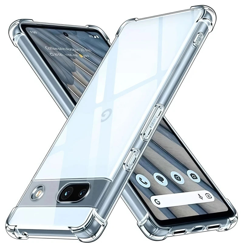 Shockproof Clear TPU Case for Google Pixel 8 Pro/8/7 Pro/7a/7/6 Pro/6a/6 – Transparent Soft Silicone Protective Cover