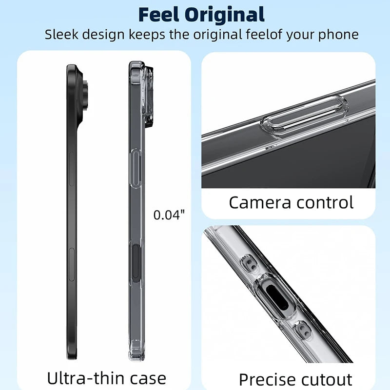 Luxury Magnetic Magsafe Case For iPhone 17Air 16E 15 14 13 12 11 Pro Max Plus Hybrid Hard Acrylic Cover Transparent Shell Coque