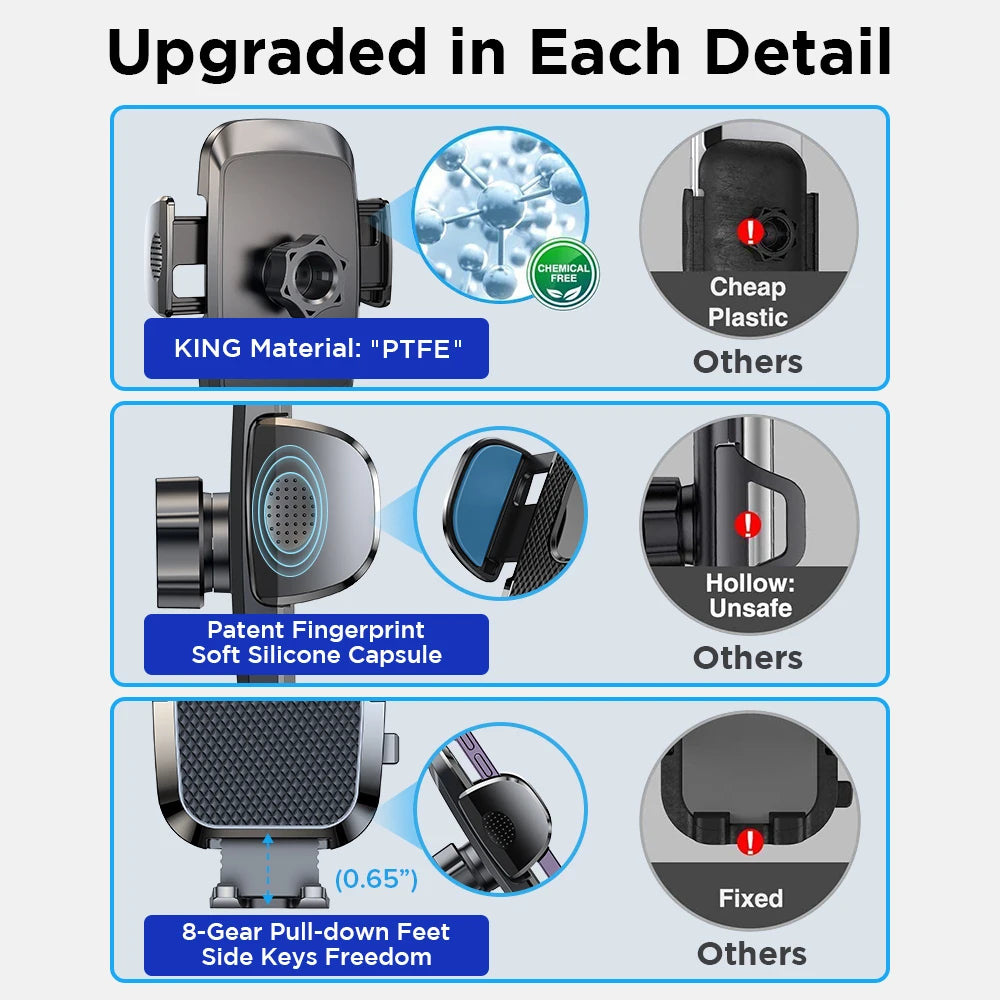 Dashboard Car Phone Holder – 360° Adjustable Mount with 9in Flexible Long Arm (Windshield & Air Vent Compatible)