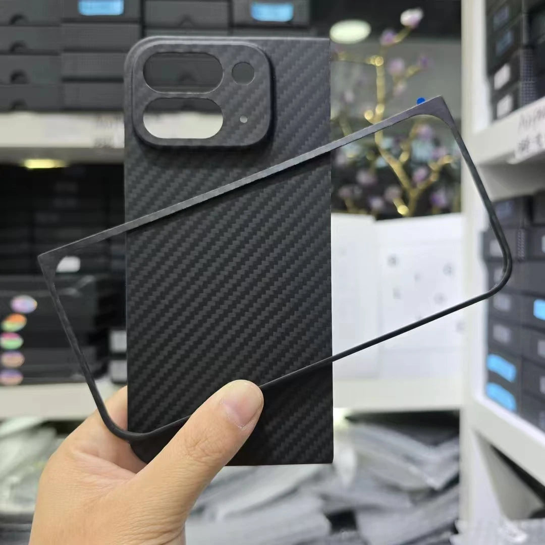 For google pixel 9 pro fold case aramid kevlar Carbon Fiber magsafe ultra thin premium fabric cover hard black matte magnetic