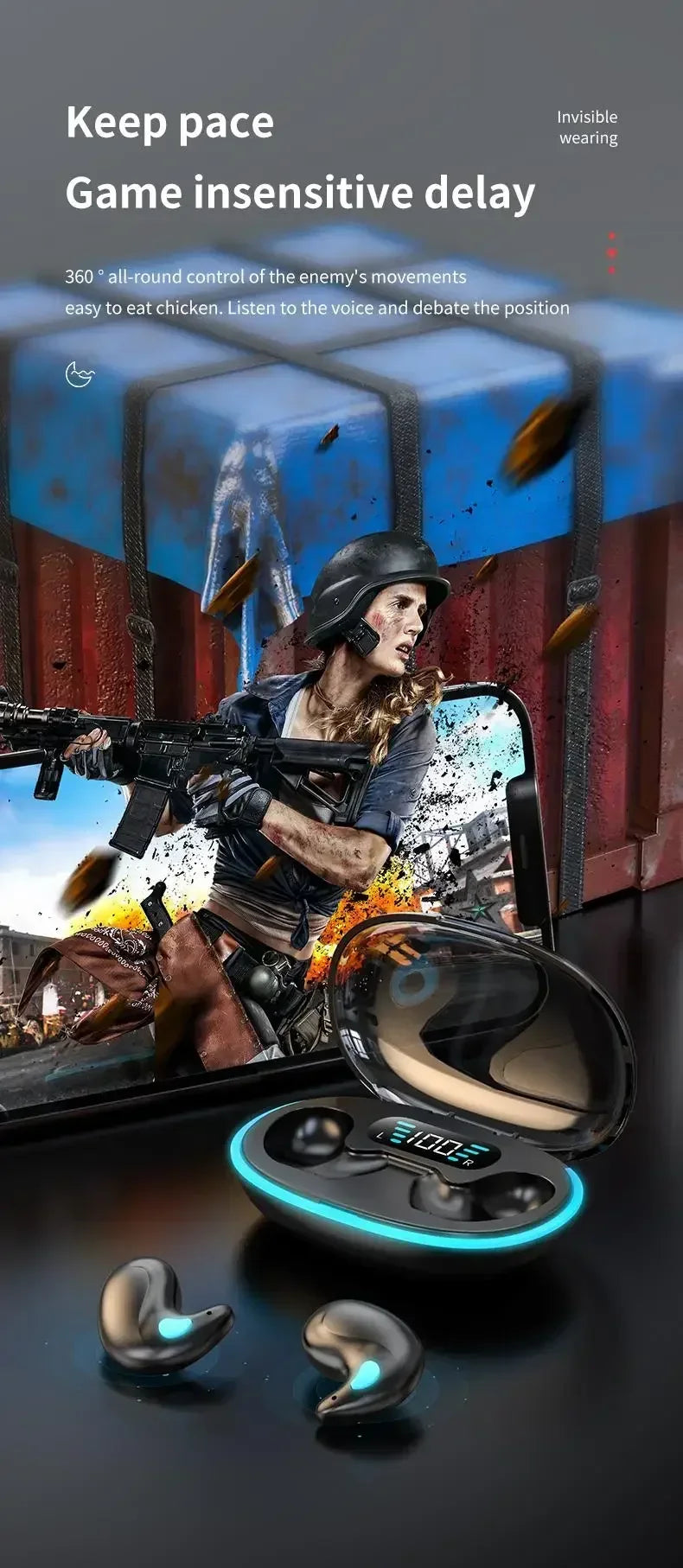 NEW X55 Wireless Sleep Earbuds – Invisible Bluetooth 5.3 Noise Reduction Earphones, Comfortable Sleeping Headset with Mic for Sports, Travel & Relaxation