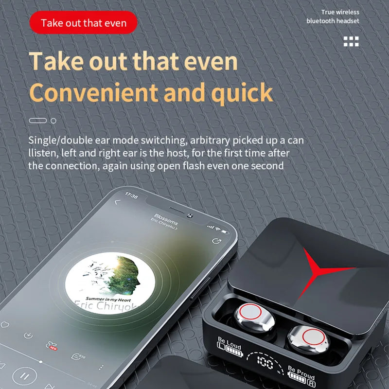 M90 TWS Wireless Gaming Earbuds – Bluetooth 5.3 Headphones with Mic, Sport In-Ear Headset for iPhone & Xiaomi