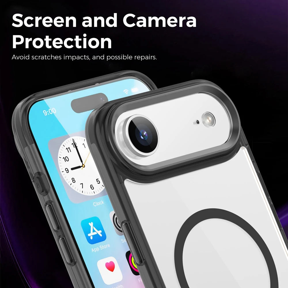 KEYSION Magnetic Transparent Case for MagSafe for iPhone 17 Air 17 Soft TPU+PC Wireless Charging Shockproof Phone HD Clear Cover