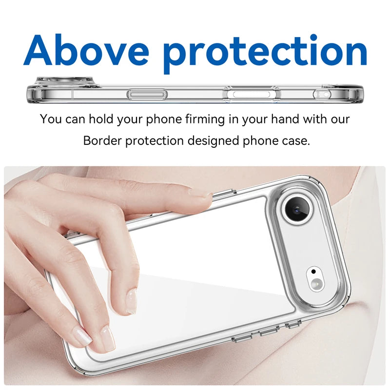 For iPhone 17 Air Case Luxury Silicone Clear PC Bumper Protector Case For iPhone 17 Air Cover TPU Shockproof For iPhone 17 Air