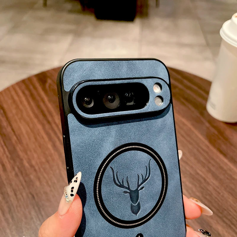 Vintage PU Leather Magnetic Case for Google Pixel 10/9/8/7 Pro XL & A-Series – Magsafe Wireless Charging Cover