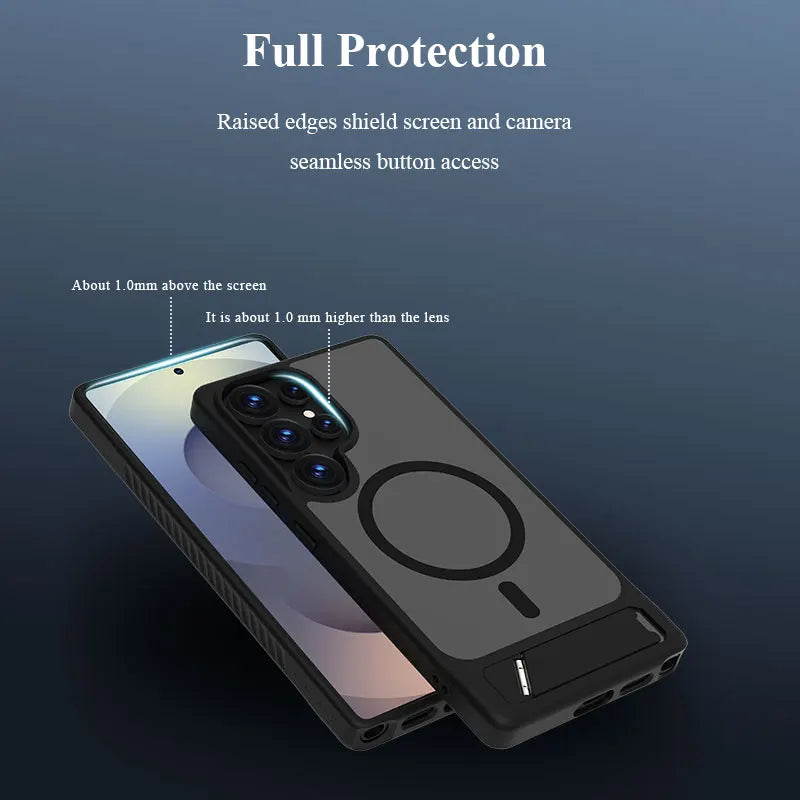 Lereach Magnetic Stand Case for Samsung Galaxy S25/S24 Series – Shockproof Drop Protection with Adjustable Kickstand