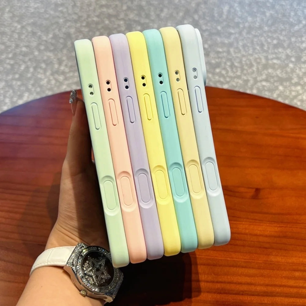 Official Liquid Silicone iPhone Case – Candy Colour Matte Soft Cover with Camera Button Protection (17 / Air / Pro Max / 16 Plus)