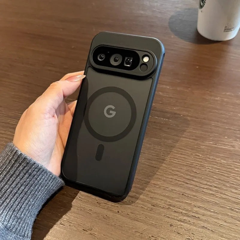 Slim Matte Carbon Fiber Magsafe Case for Google Pixel 10/9/9A/8A/8 Pro/Pro XL – Wireless Charging Armor Cover