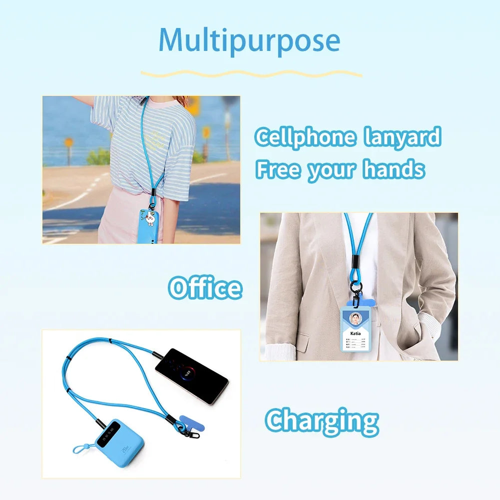 2-in-1 Phone Lanyard with Charging Cable – Detachable USB Data Neck Strap for iPhone & Android (Anti-Lost Design)