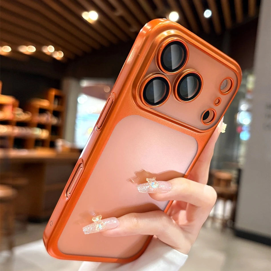 Plating Matte Hard PC iPhone 17 Case – Ultra Slim Business Cover with Camera Protection (Pro / Pro Max / Air)