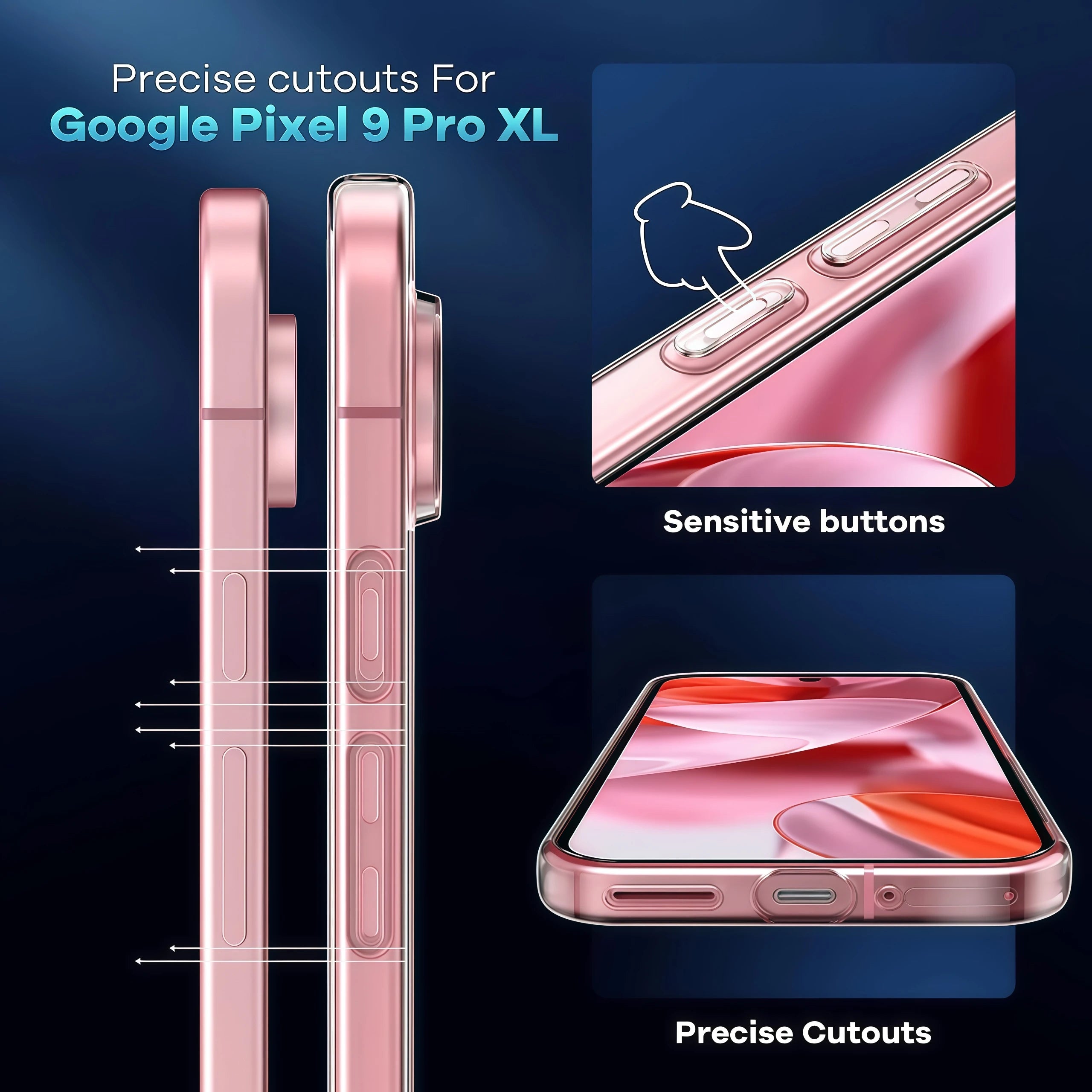 Ultra-Thin Transparent Silicone Case for Google Pixel 10/9 Pro XL/9a/8a/8/7a/7/6a/6 Pro – Soft Clear Back Cover