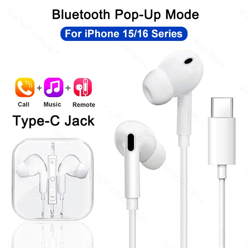 3.5mm Wired Earbuds – Stereo In-Ear Headphones with Mic for iPhone, iPad, Laptops & Tablets