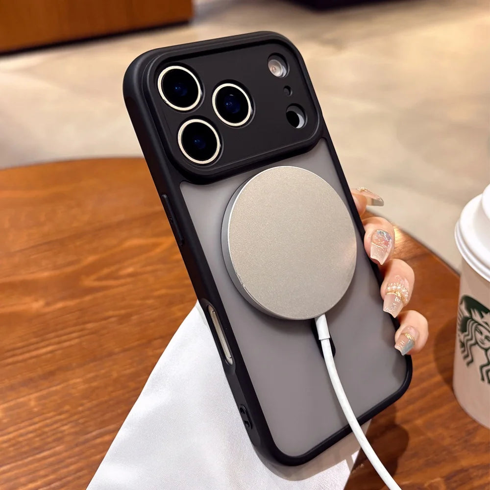 New Translucent For Magsafe For iPhone Air 17 Pro Max Magnetic Case For iPhone 16 15 14 13Pro Max Wireless Charger Back Cover