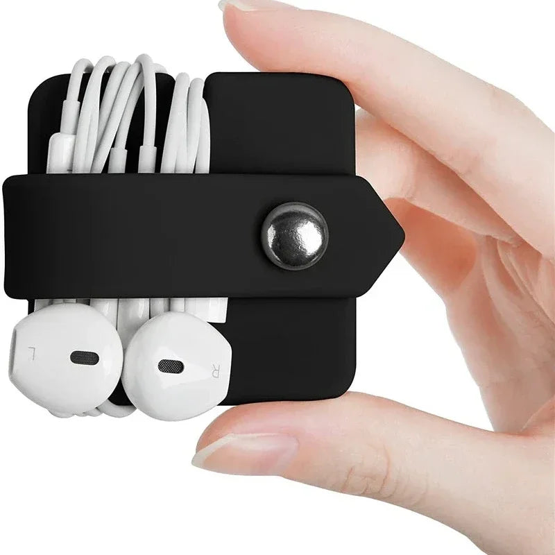 Cable Organizer & Earphone Holder – Cord Winder for Data Cables, Earbuds & Headphones