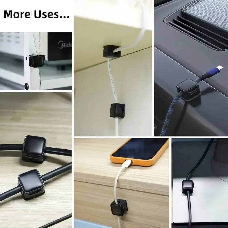 6-Pack Magnetic Cable Clips – Cord Organizer & Desk Cable Management Holder for Wires