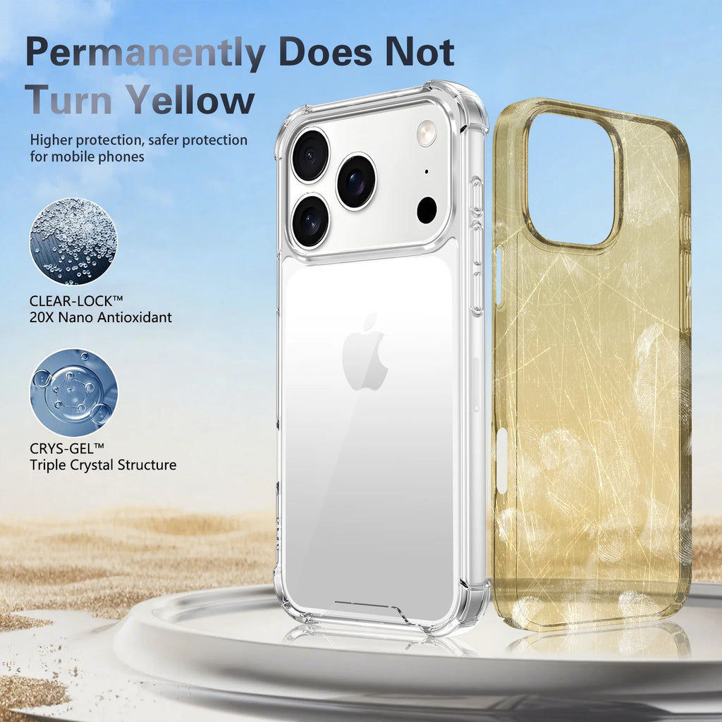 Luxury Transparent Anti-Shock iPhone Case – Compatible with iPhone 17, 16, 15, 14, 13, 12 & 11 (Air/Pro/Pro Max)
