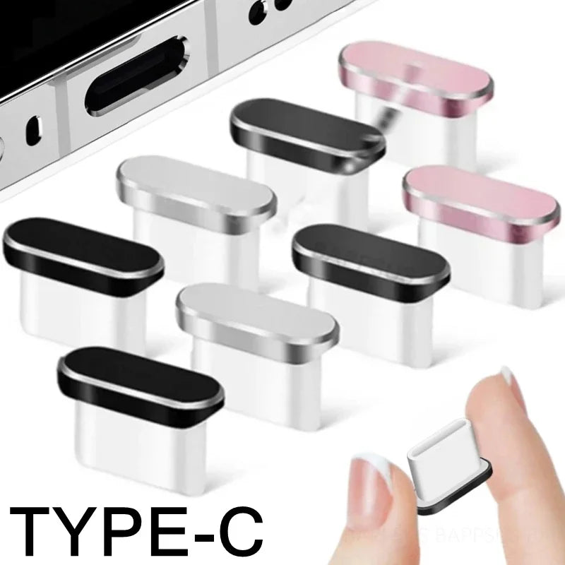 Metal USB-C Dust Plug – Charging Port Protector Cap for iPhone 15/16, Samsung Galaxy S25/S24, Xiaomi & More
