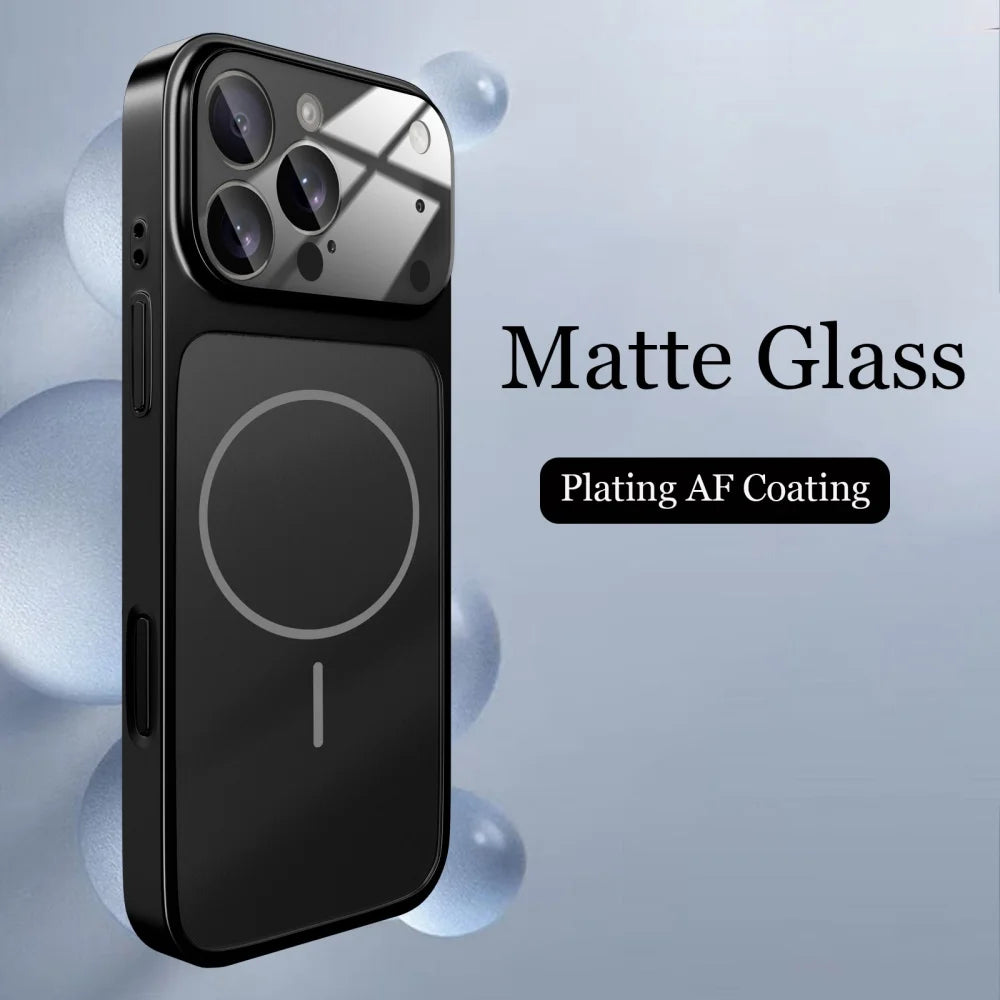 Glass Nano Matte Shockproof iPhone Case – MagSafe Compatible | For iPhone 17, 16, 15, 14 & 13 (Air/Pro/Pro Max)