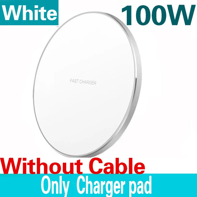 100W Fast Wireless Charger Pad for iPhone 15/14/13/12/11 Pro Max, Samsung Galaxy S24/S23/S22/S20 & Xiaomi – Charging Station