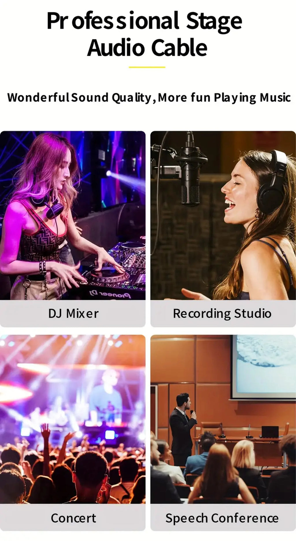 USB Type-C to Dual 6.35mm Jack Audio Cable – Y Splitter for iPad, Laptop, Phone & Tablet to Speaker/Mixer/Bass