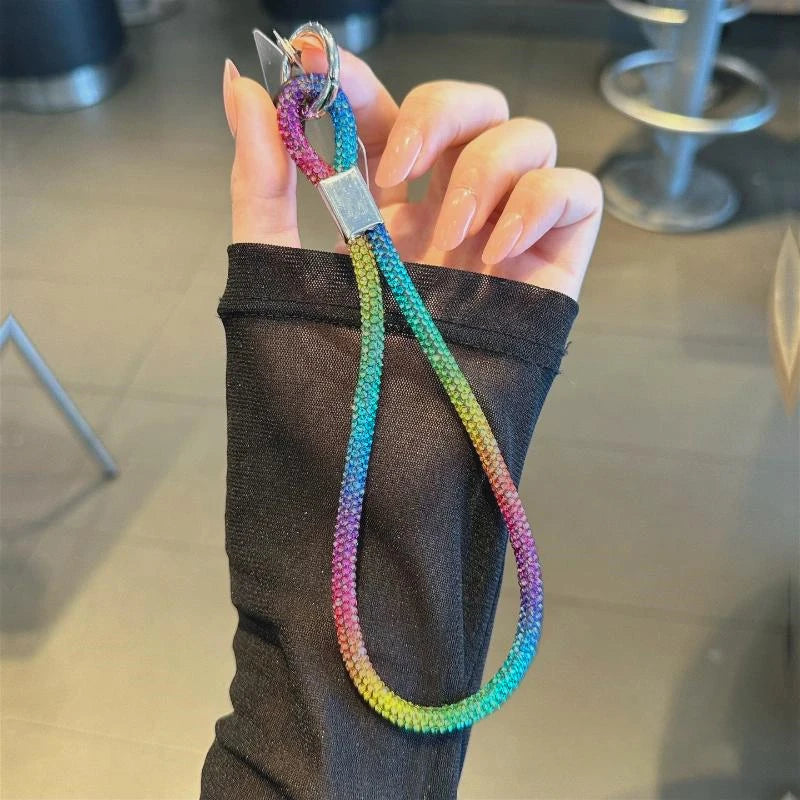 INS Glitter Phone Lanyard – Crystal Wrist Strap Keychain, Anti-Loss Hanging Cord for iPhone & Samsung (Universal)