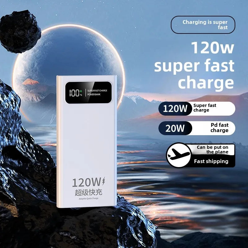 120W 20000mAh Portable Power Bank – Super Fast Charging High Capacity Mobile Charger for iPhone, Samsung, Huawei, Xiaomi