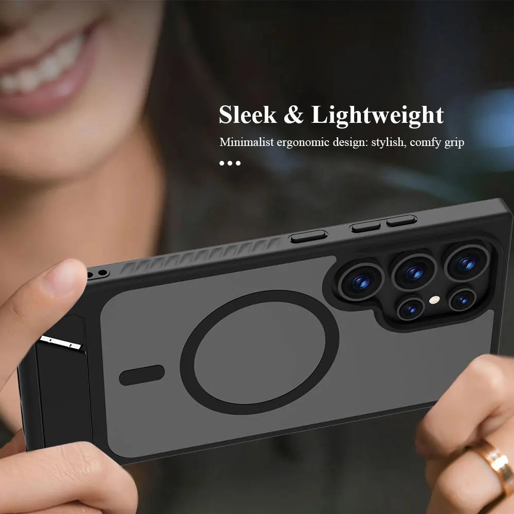 Lereach Magnetic Stand Case for Samsung Galaxy S25/S24 Series – Shockproof Drop Protection with Adjustable Kickstand