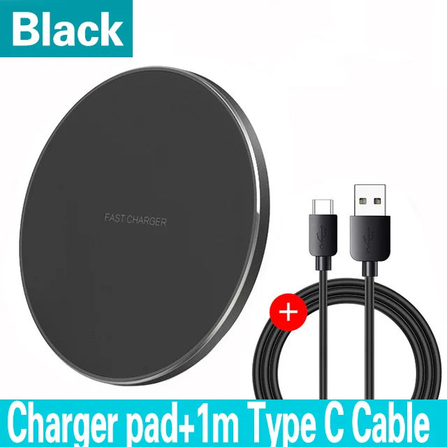 100W Fast Wireless Charger Pad for iPhone 15/14/13/12/11 Pro Max, Samsung Galaxy S24/S23/S22/S20 & Xiaomi – Charging Station