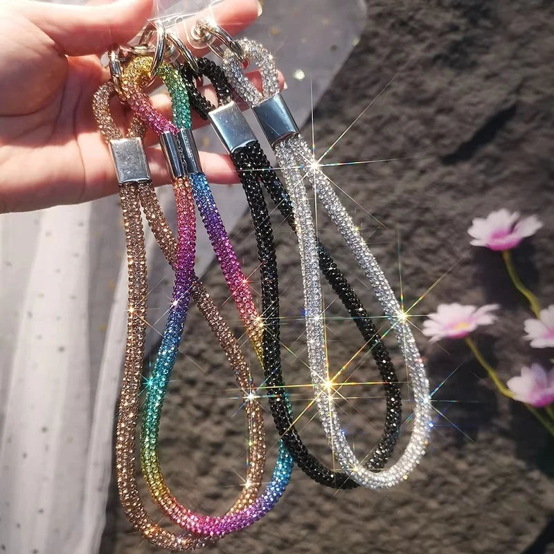 INS Glitter Phone Lanyard – Crystal Wrist Strap Keychain, Anti-Loss Hanging Cord for iPhone & Samsung (Universal)
