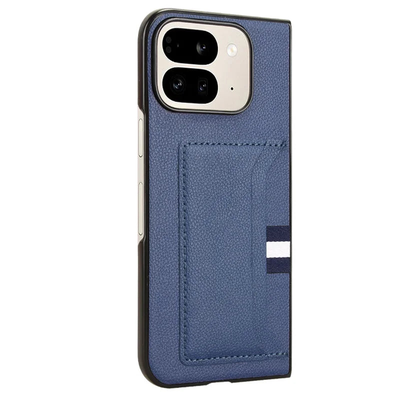 For Google Pixel 9 Pro Fold Case Luxury PU Leather Card Slots Hard Back Cover For Google Pixel 9 Pro Fold Phone Case