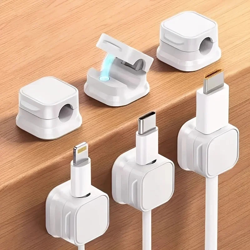6-Pack Magnetic Cable Clips – Cord Organizer & Desk Cable Management Holder for Wires