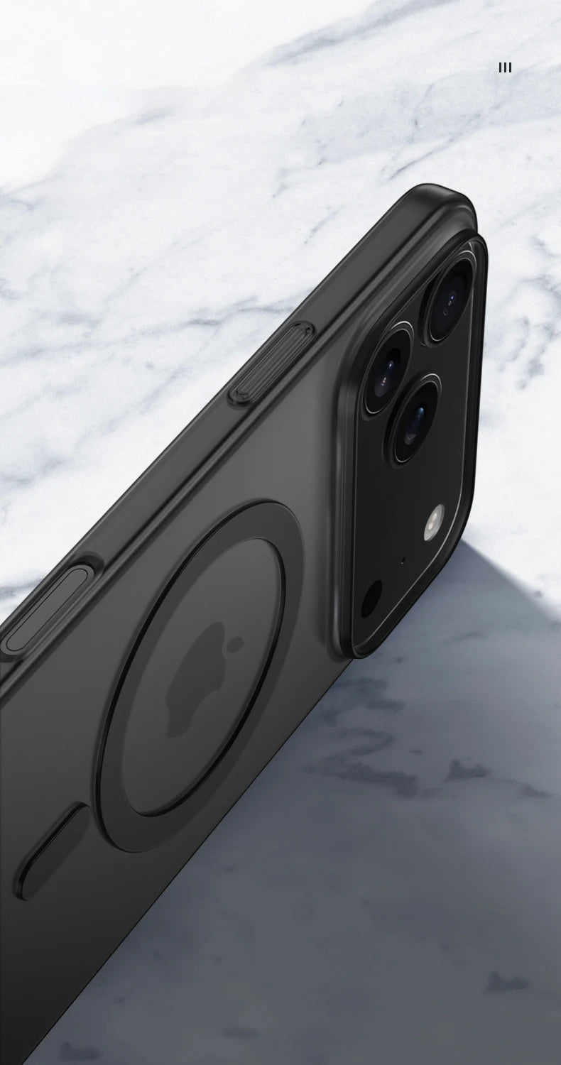 Luxury Matte Magnetic iPhone Case – Ultra Thin MagSafe Wireless Charging PC Cover (17 / Air / 16E / 15 / 14 / 13 / 12 / 11 Pro Max)