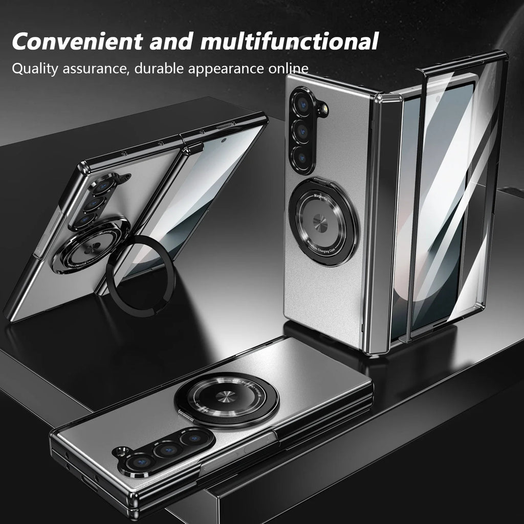 MagSafe Magnetic Hinge Case for Samsung Galaxy Z Fold 7/6/5/4 – Protective Folding Cover with Screen Glass