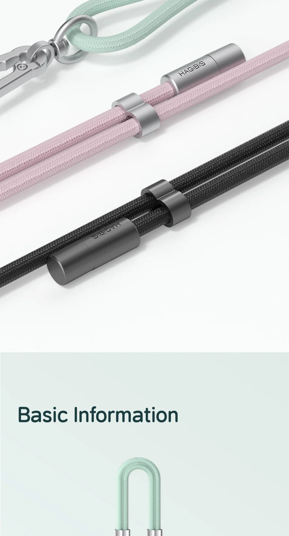 Hagibis Universal Phone Lanyard – 2-in-1 USB-C Charging Cable Strap (C-to-C / C-to-L) for iPhone 16/17 Pro Max & Most Phones