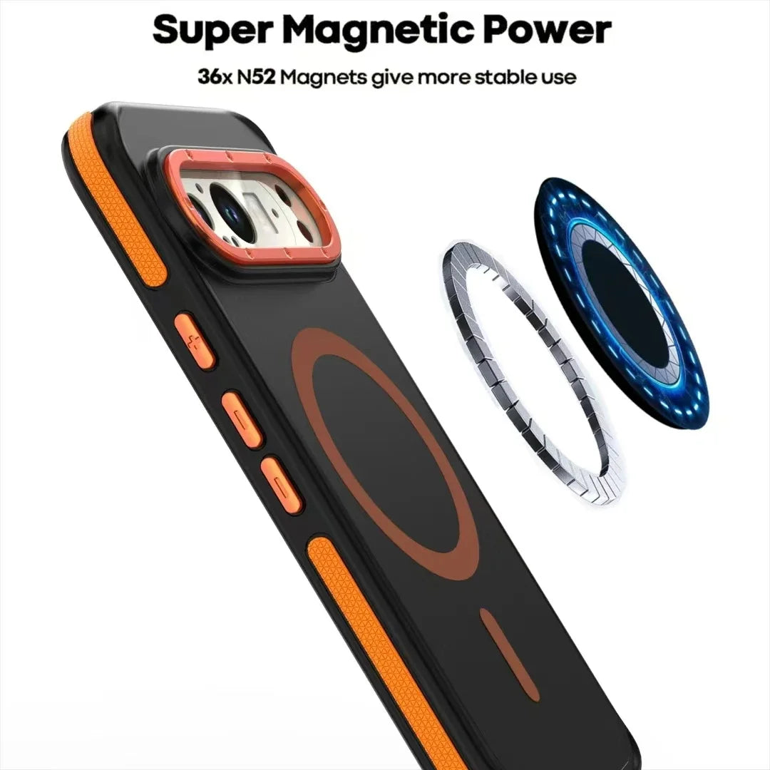 Luxury Transparent Magnetic Case for Google Pixel 9 Pro XL – Shockproof MagSafe Wireless Charging Cover