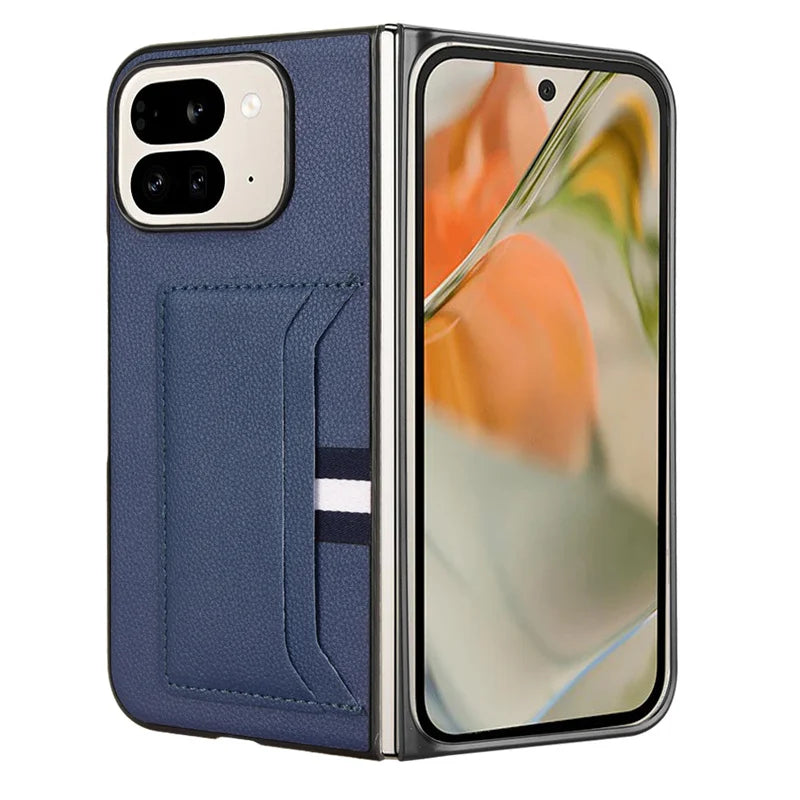 For Google Pixel 9 Pro Fold Case Luxury PU Leather Card Slots Hard Back Cover For Google Pixel 9 Pro Fold Phone Case