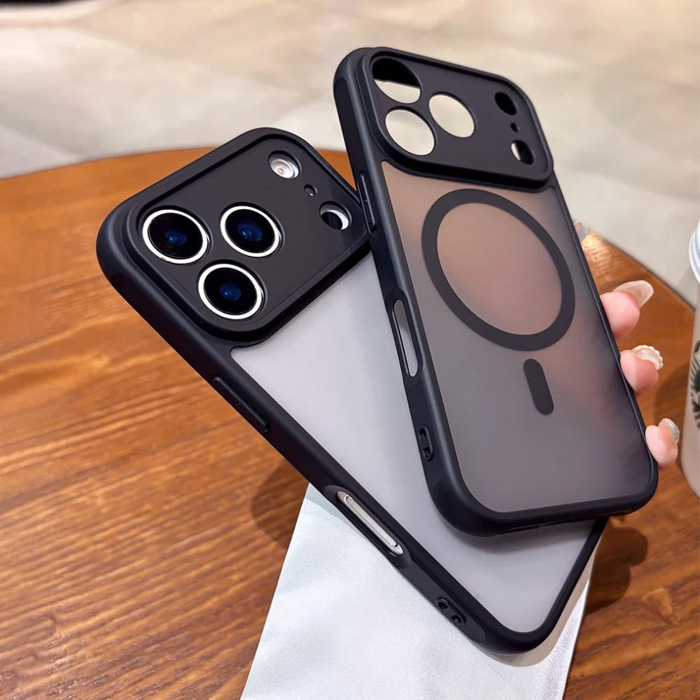 New Translucent For Magsafe For iPhone Air 17 Pro Max Magnetic Case For iPhone 16 15 14 13Pro Max Wireless Charger Back Cover